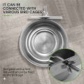 3-Piece Bird Feeder Cup Stainless Steel Parrot Feeder Cup Animal Cage Water Food Bowl S. 