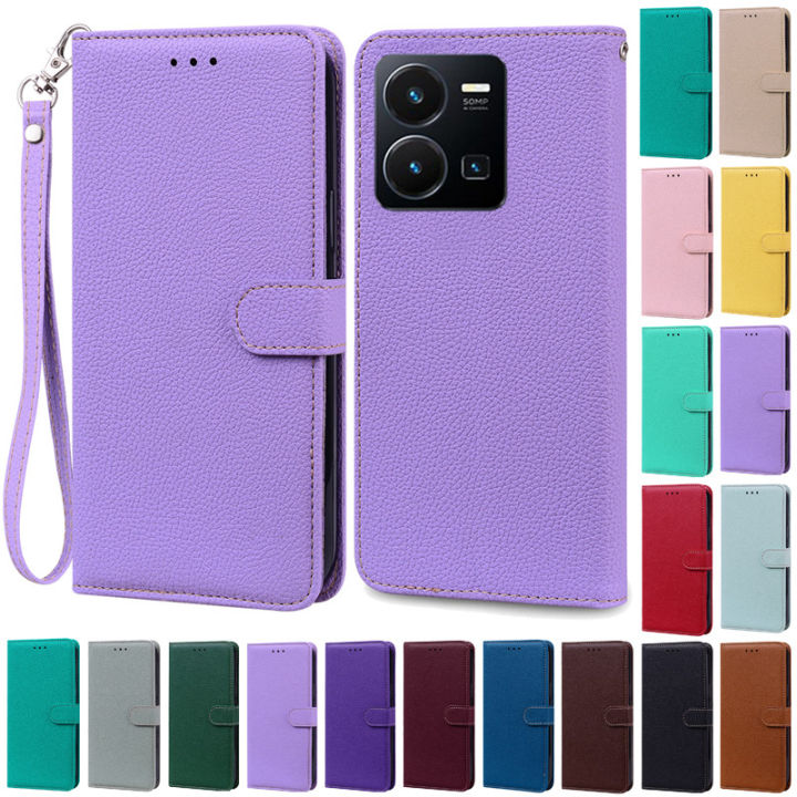 For vivo Y22 Case Vivo Y22S 2022 Silicone Leather Wallet Flip Case For Vivo Y22 2022 Book Cover Phone Case For Vivo Y 22 Fundas