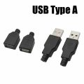 Type A Male Female USB 4 Pin Plug Socket Connector With Black Plastic Cover Type-A DIY Kits. 