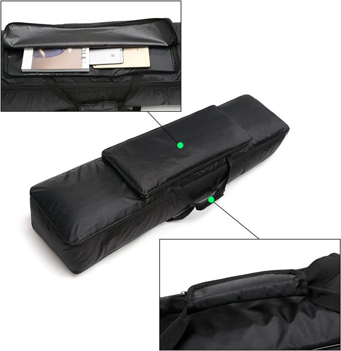 61 Keys Padded Keyboard Case Bag for Electric Keyboard Bag Piano Gig Bag, Waterproof Keyboard Cover, Keyboard Carrying Case - Black