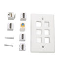 Wall Plate 6 Ports HD Multimedia Interface CAT6 TV F Head Ethernet Wall Plates. 