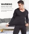 Mens V-neck Thermal Underwear Set Long Johns Men Autumn Winter Shirt and Pants 2 Piece Set Male Long Underwear Thermal Clothing. 