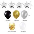 Birthday Decorations, Birthday Party decoration balloon Kit 92/ 93 pcs Happy Birthday Confetti Balloons with Paper Pom Pom Black and Gold for Party Supplies. 
