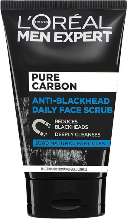 LOreal Paris Men Expert Pure Carbon Anti-Blackhead Daily Face Scrub, 100 ml