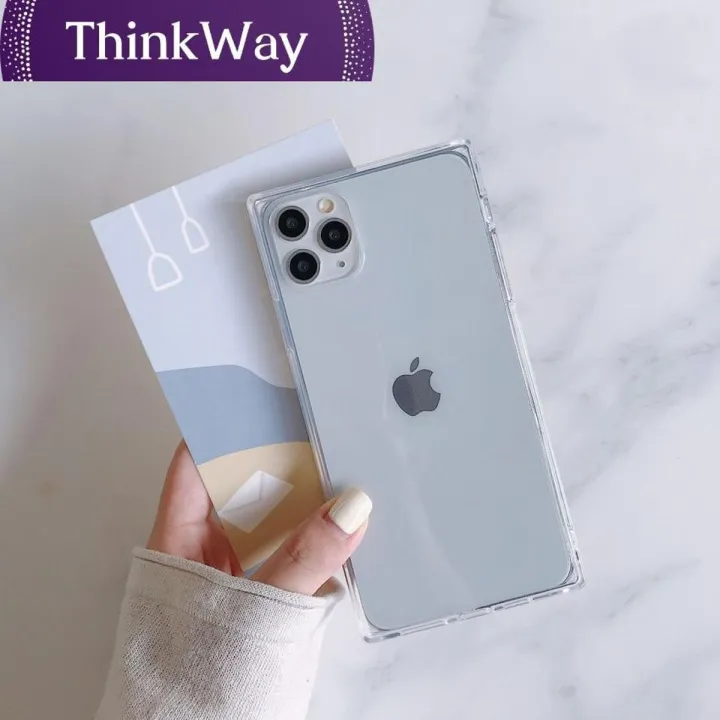【ThinkWay】Transparent Shockproof Case for iPhone 13 12 Mini 11 Pro Max XS XR 6S 7 8 Plus Clear Anti-Knock Phone Shell Soft TPU Back Cover