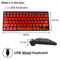 MIKUSO KB-003U Colorful Cute Small USB Keyboard | 78 Keys Wired Slim Portable Office Laptop PC Mini Keyboards Keybord. 