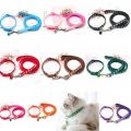 Pet Accessories Polyester Cat Harness and Leash Set with Bell Colorful Dog Harness Belt Detachable Paw Pattern Puppy Halter Kitten. 