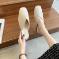 【ZOSR】TOP☆ Large Size Baotou Half Slippers Women 41-43 Fat Feet Wide 42 Korean Version All-Match Lazy Square Toe Flat Muller Shoes 40 CSKY. 