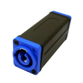 LED PowerCon AC Coupler Adapter Extender Power Connector Extender Connector High Quality Speakon Panel Mount Straight Adapter Blue to Blue. 