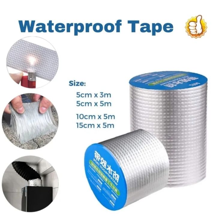 Tape Aluminum F Butyl Sealing Tape Super Waterproof Sealers Adhesive Sealant Wall Crack Stop Leaks Roof Pipe Repair Duct Fix Tape