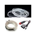 3Meters Interior Glow Lighting Auto Flexible Led Strip Neon Light Tube Wire Rope Line 12V Inverter Car Accessories white color. 