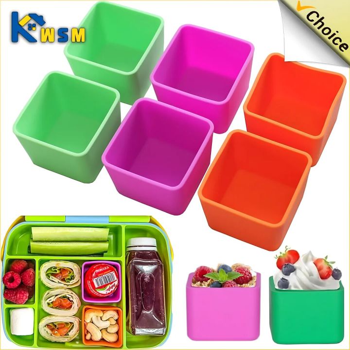 HUT Lunch Dividers Reusable Silicone Kids Lunch Box Dividers Salad Dressing Containers Microwaveable Bakeware Dish Cups Daraz.lk