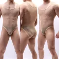 TimeLinTime Men's Lace Vest One-piece Triangle Men's Underwear Men's Bottoming Underwear See-through Panties E682. 