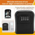 Key Box Wall Mounted Mini Key Safe Outdoor Key Box with Resettable 4-Digit Numeric Code Waterproof Key Box (Black). 