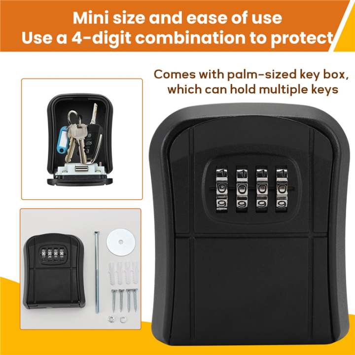 Key%20Box%20Wall%20Mounted%20Mini%20Key%20Safe%20Outdoor%20Key%20Box%20with%20Resettable%204-Digit%20Numeric%20Code%20Waterproof%20Key%20Box%20(Black)%20-%20Image%207