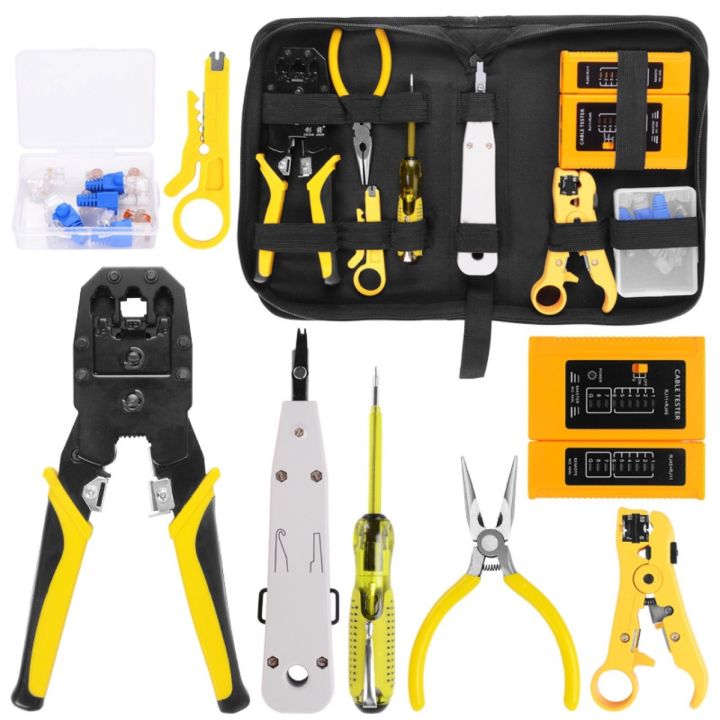Tools Rpeiring Handskit RJ45 RJ11 RJ12 Network Repairing Plier Tool Kit with Cable ...