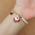 Christmas Bracelet Jewelry Santa Claus Xmas Tree Snowman Elk Snowflake Bells Pendant Bracelet Pearl Bangle New Year Xmas Gifts. 