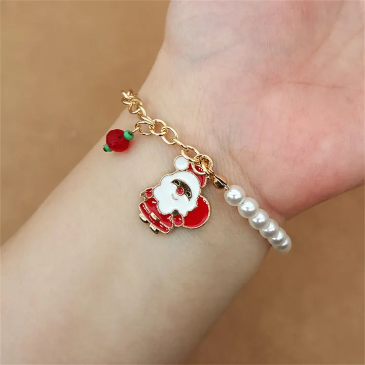 Christmas%20Bracelet%20Jewelry%20Santa%20Claus%20Xmas%20Tree%20Snowman%20Elk%20Snowflake%20Bells%20Pendant%20Bracelet%20Pearl%20Bangle%20New%20Year%20Xmas%20Gifts%20-%20Image%207
