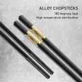 5 Pairs Alloy Chopsticks - Reusable Fiberglass Alloy Non Slip Japanese Chinese Korean Chop Sticks Pack by ZinZen. 