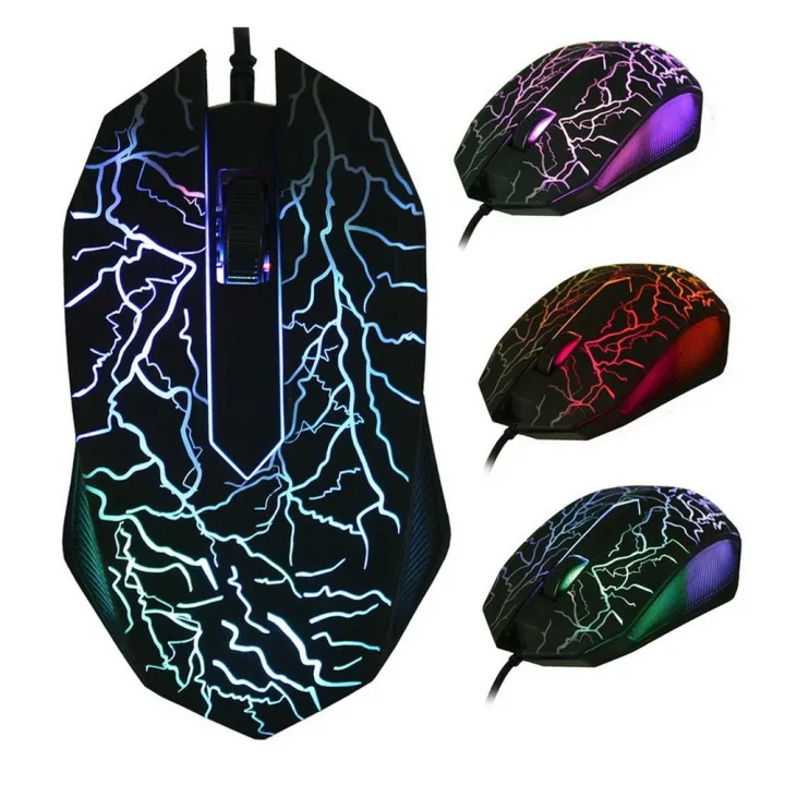 USB Mouse 7Colour Backlit V11 Wired Gaming Mouse Flank Cable Laptop PC ...