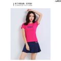 Square Dance Set Short Skirt Skirt Student Suit Casual Women's Pants Feather Short Sleeve Clothing Suit Sports Summer Tennis Two [. 