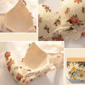 TZ Japanese Style Sweet Lace Vintage Rose Flower Underwear Women's Thin Push-Up No-Rings Comfortable Breathable Bra Set. 
