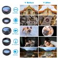 APEXEL 10 in 1 Mobile Phone Lens Kit Fisheye Wide Angle Telescope Macro Camera Lenses For iPhone Samsung Huawei all smartphones-No remote. 