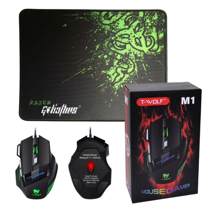 T-WOLF M1 Gaming Mouse + Gaming Mouse Pad Combo