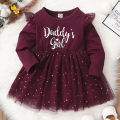 Toddler Baby Girl Party Dress Daddy's Girl Long Sleeve Princess Dress 0-2 Years Autumn Clothes. 