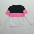 Trending Elegant Black Pink White T-Shirt Single Jersey Cotton Fabric 190gsm Tops Full Long Sleeve Crew Neck Casual Regular Fit Casual Wear Long Horizontal Line Stripe Black Pink White Tee Blouse In S, M, L, Xl Sizes For Women/ Ladies / Girls. 