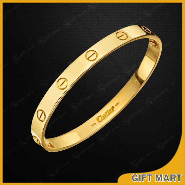 Gold Plated Guarantee Cartier LOVE Bangle for Women And Men Bangle Fashion Style Steel Bracelet With Box