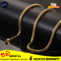 Glamon Diamond cut franco chain 3mm Thick Stainless Steel Necklace for men women Gold chain Black mala boys chain for men silver. 