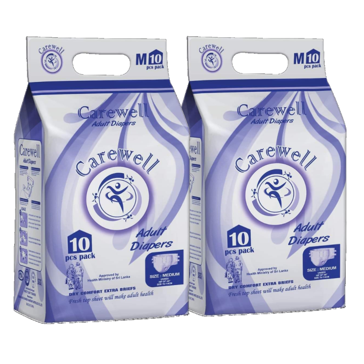 Carewell | Adult Diapers | Medium 20 Pcs