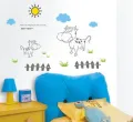 【WEJA】autocollant mural cow pasture cartoon images children decorative sticker on the wall Wall decor  wall stickers for kids rooms. 