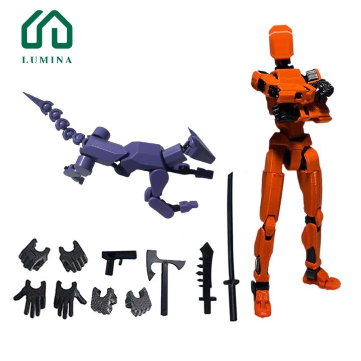 Lumina Poseable Robot Ornament Multi-jointed Robot Dog Action Figure Movable 3d Printed Model for Kids Adults Perfect Gift Robot Doll Decoration