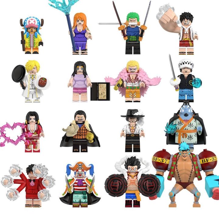 【New Trend】Compatible with LEGO One Piece Series Shanks, Luffy, Trafalgar Law Building Block Figures Toys