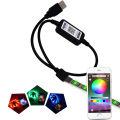 Mini Wireless 5-24V Smart Phone Control RGB LED Strip Light Controller USB Cable Bluetooth 4.0. 