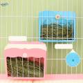 Bunny Hay Manger Grass Shelf Food Dispenser Guinea Pig Hay Feeder Pink. 