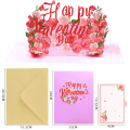 Happy Valentine's Day Pop up Happy Birthday Valentines Gift Wedding Invitation Handicraft With Envelope. 