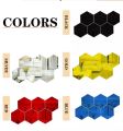 WallDaddy Mirror Stickers for Wall Large Size (12.1x10.5) Cm Each Hexagon Pack of (12) Acrylic Sticker for Bedroom, Drawing Room, Kids Room, Walls, Doors, Mirror, Furniture etc.- (Silver)   (FROM INDIA) SAM. 