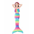 3Pcs/set Girl Kid Swimwear Mermaid Tail Sling Crop Tops Panties Gradient Color Swimsuit for 3-12 Years. 