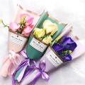 Red Soap rose bouquet Beautiful Small Artificial flowers Hand holding flower for Home decoration Party guests gift Valentine's Day gift Wedding decoration Valentine's Day. 