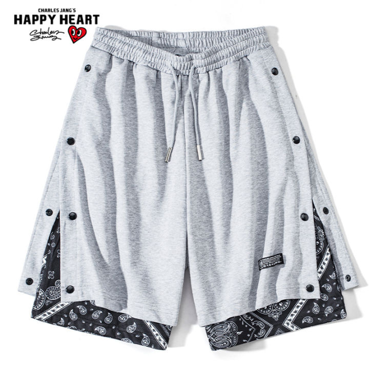 Charles%20Peach%20Heart%20Shorts%20for%20Men%20Sports%20Fashion%20Loose%20Paisley%20Two-Piece%20Breasted%20Summer%20Leisure%20Cropped%20Pants%20-%20Image%204