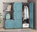 Wardrobe Organiser Wardrobe Storage With Handle Folding Assembled Easy Installation Cross Wardrobe Bold Skeleton Modern Plastic (Green) (Size : 111X47X111cm). 