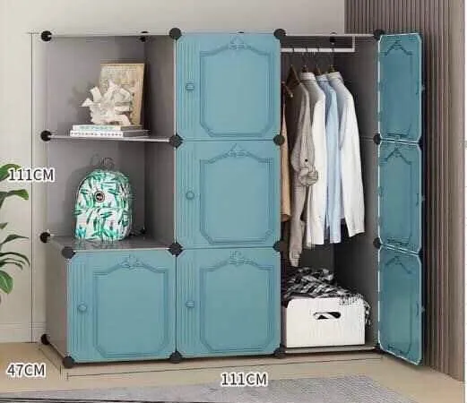 Wardrobe%20Organiser%20Wardrobe%20Storage%20With%20Handle%20Folding%20Assembled%20Easy%20Installation%20Cross%20Wardrobe%20Bold%20Skeleton%20Modern%20Plastic%20(Green)%20(Size%20:%20111X47X111cm)%20-%20Image%202