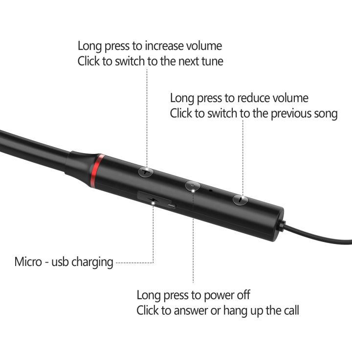 Vdenmenv%20Bluetooth%20Headphone%20DL19%20Black%20Wireless%20Headset%20Hifi%20Earphones%20Neckband%20-%20Image%204