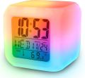 Glowing LED Color Change Digital Alarm Clock. 