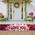 Valentine's Day Party Romantic I Love You Rose Theme Event Wedding Photo Booth Background Decoration Celebration Banner. 