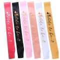 BRIDE TO BE SASH with gold letters for Bridal Shower, Hen Party, Bachelorette party. 