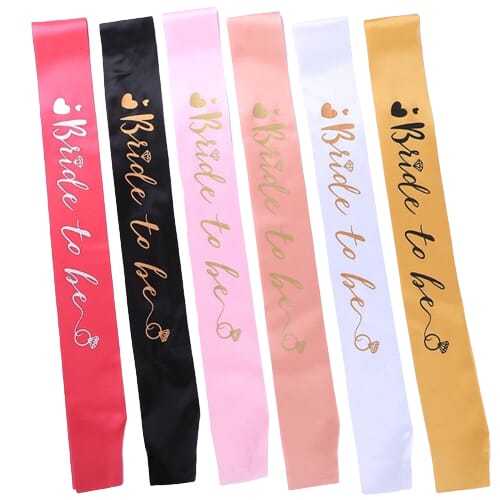 BRIDE TO BE SASH with gold letters for Bridal Shower, Hen Party, Bachelorette party